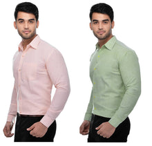 Load image into Gallery viewer, Buy 1 Get 1 Free Multicoloured Khadi Solid Long Sleeve Formal Shirt