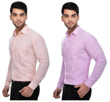 Load image into Gallery viewer, Buy 1 Get 1 Free Multicoloured Khadi Solid Long Sleeve Formal Shirt
