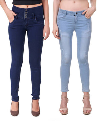 Combo Of 2 Denim Skinny Fit Jeans