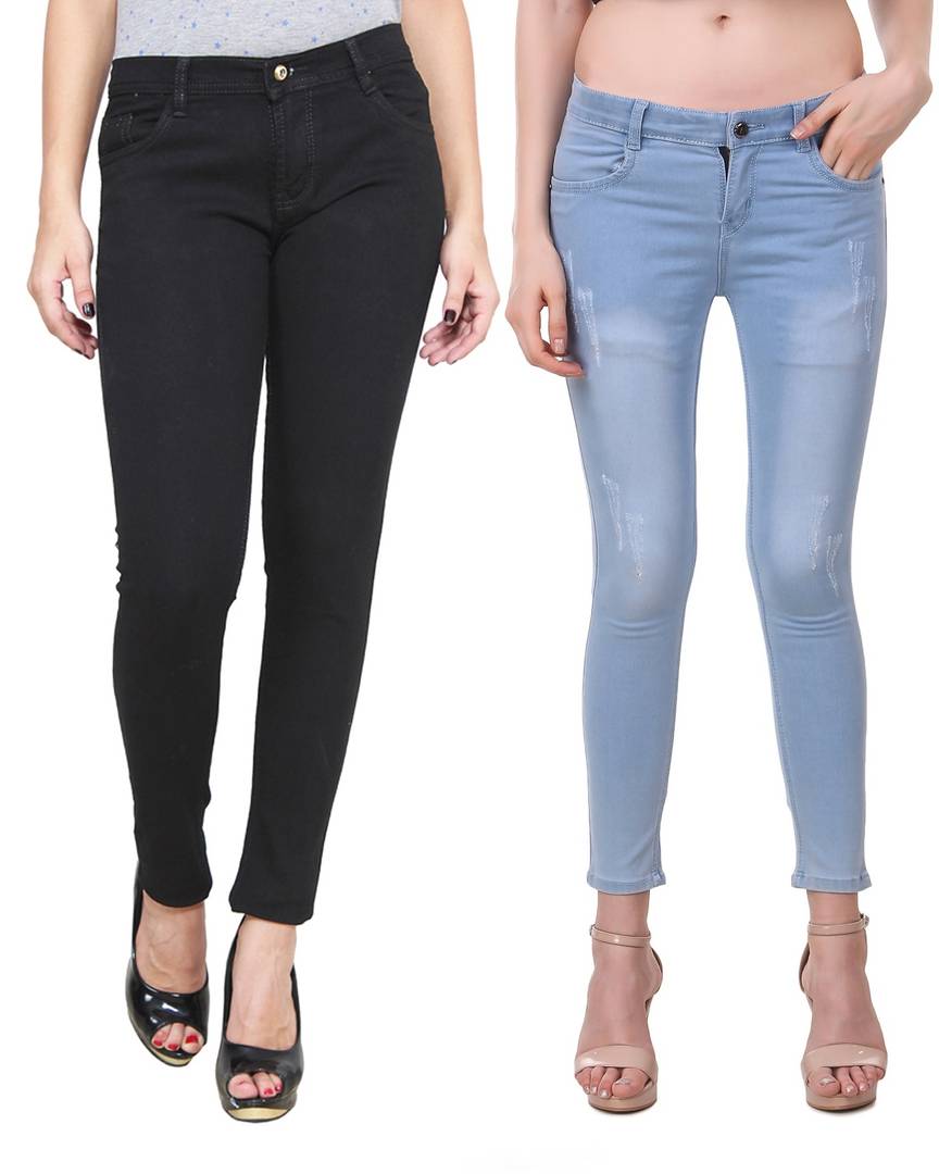 Combo Of 2 Denim Skinny Fit Jeans