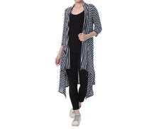 Load image into Gallery viewer, Multicoloured Cotton Striped Long Length Shrug