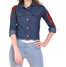 Load image into Gallery viewer, Blue Denim Printed Jackets