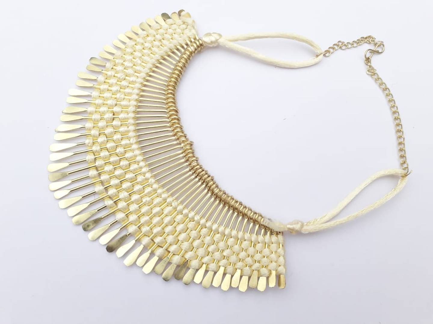 Golden Fabric Tribal Necklace