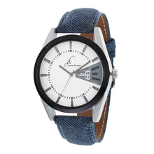 Load image into Gallery viewer, Formal White Dial Denim Finish Day And Date Working Wrist Watch