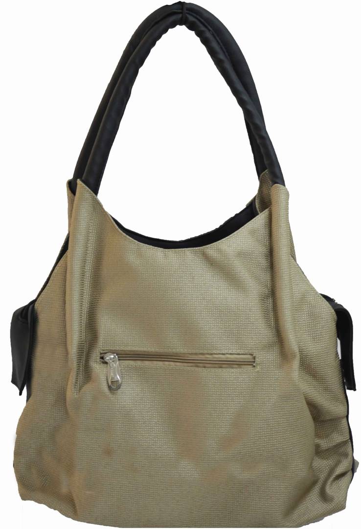 Beige Fabric Handbag