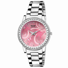 Load image into Gallery viewer, Pink Analog Watch With Metal Strap