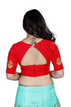 Load image into Gallery viewer, Women&#39;s Embroidery work Back Button Elbow Length Sleeves Blouse
