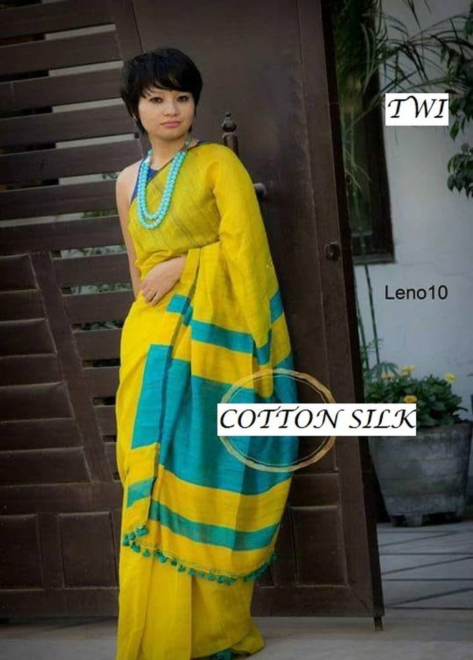 Attractive Cotton Silk Saree With Blouse Piece