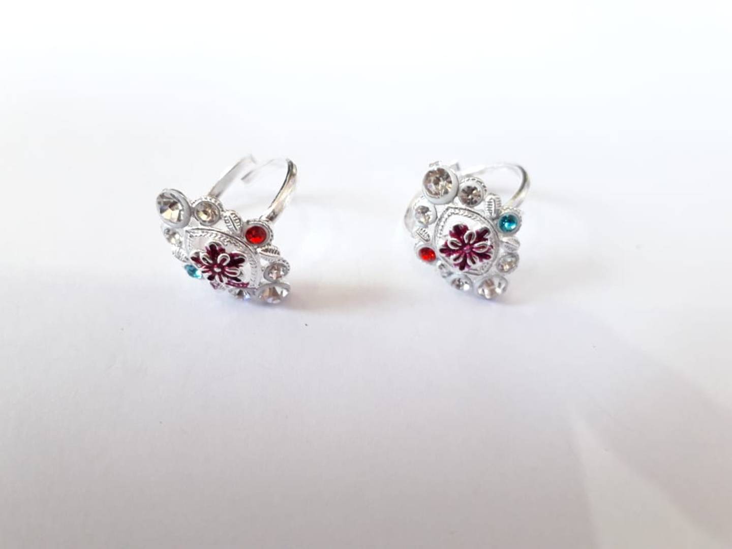 Multicoloured Brass Toe Ring