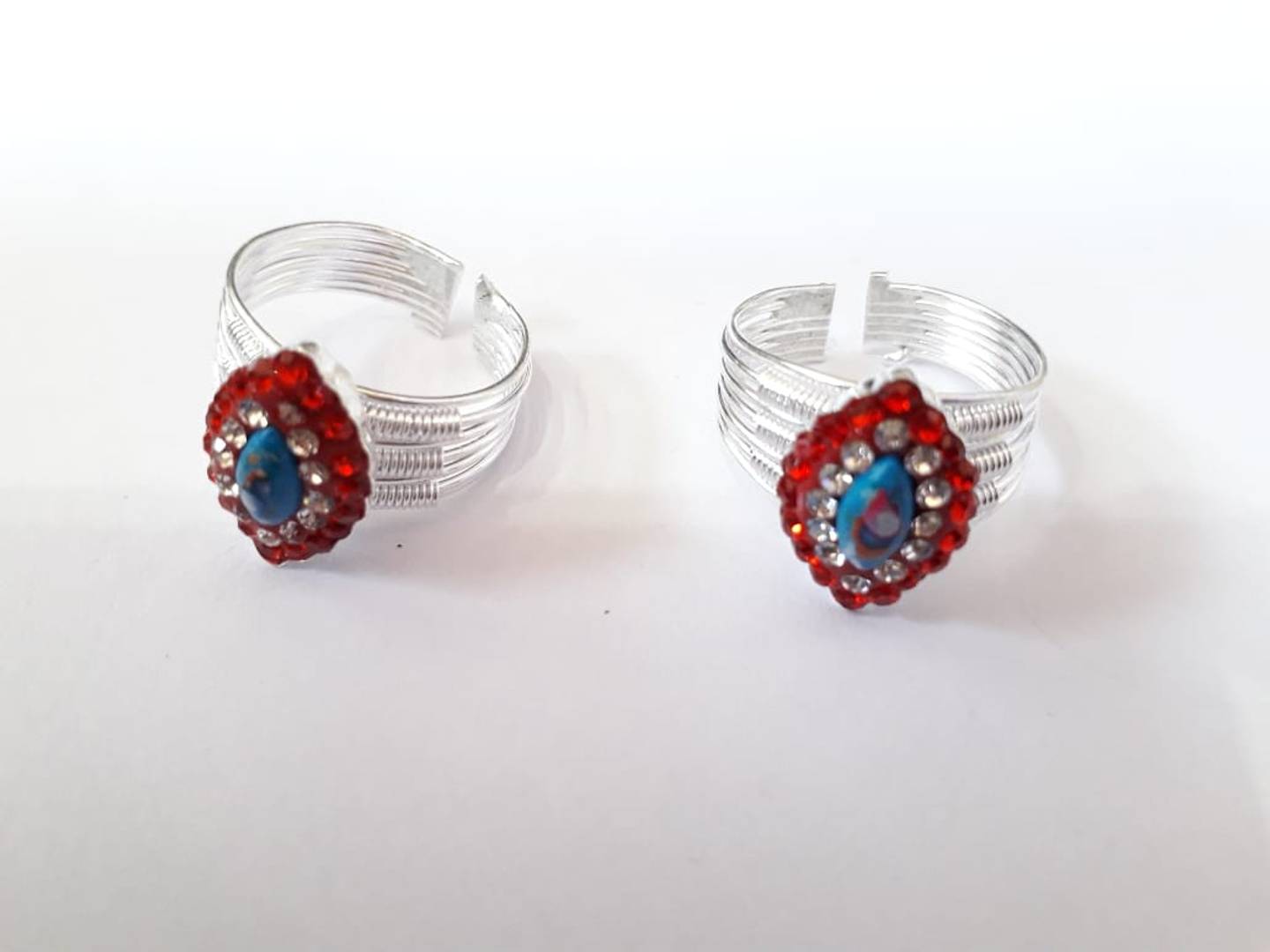 Multicoloured Brass Toe Ring