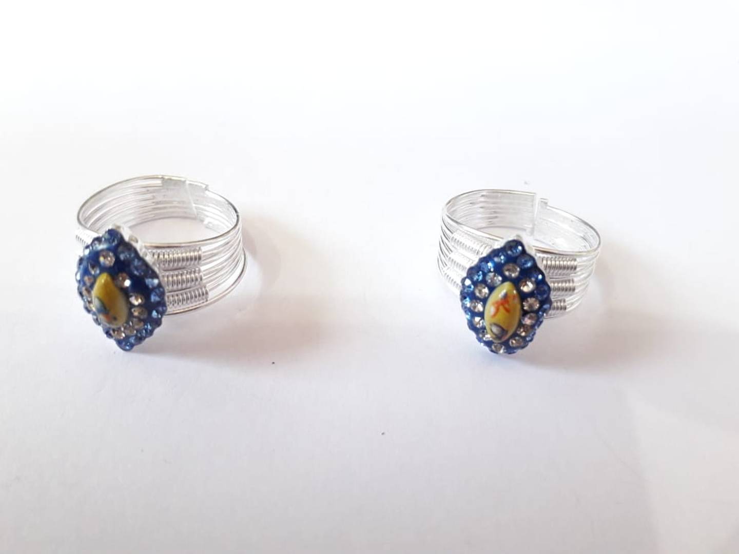 Multicoloured Brass Toe Ring