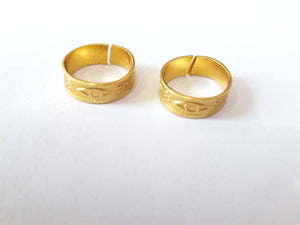 Multicoloured Brass Toe Ring