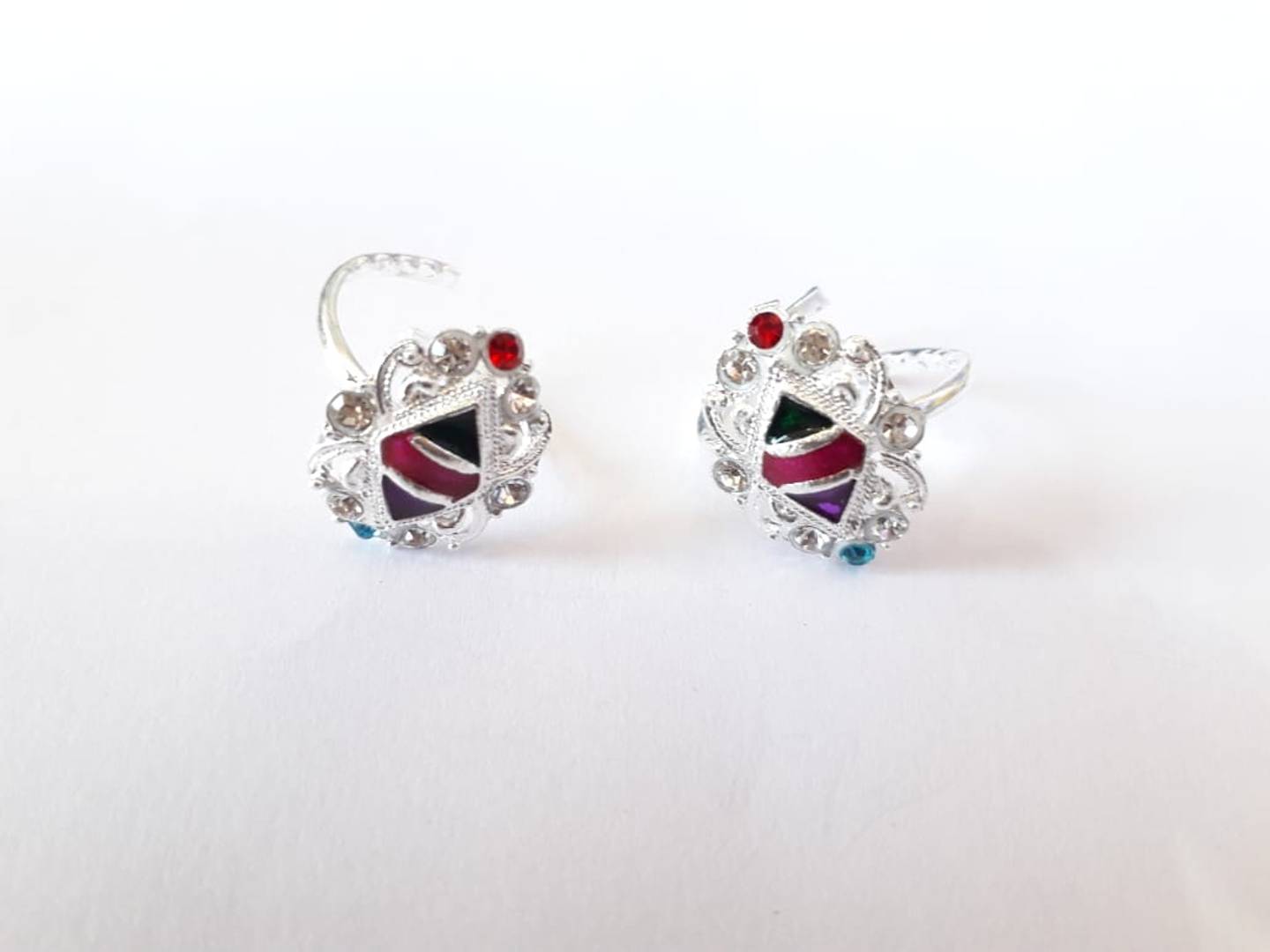 Multicoloured Brass Toe Ring