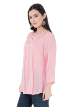 Load image into Gallery viewer, Women&#39;s Crepe Pink Top