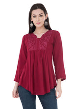 Load image into Gallery viewer, Women&#39;s Rayon Mahroon Top