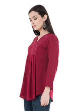 Load image into Gallery viewer, Women&#39;s Rayon Mahroon Top