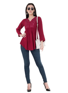 Women's Rayon Mahroon Top