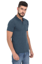 Load image into Gallery viewer, Men Grey Solid Cotton Polo T-shirt