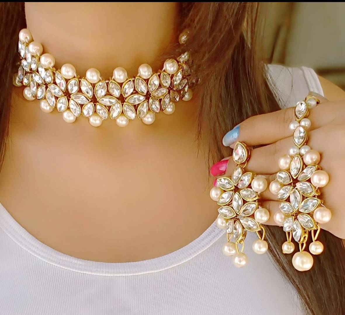 Ethnic Choker Combo With Earring And Maangtika