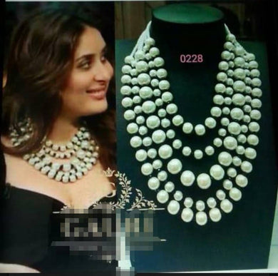 Celebrity Style Pearl 5 layered Necklace