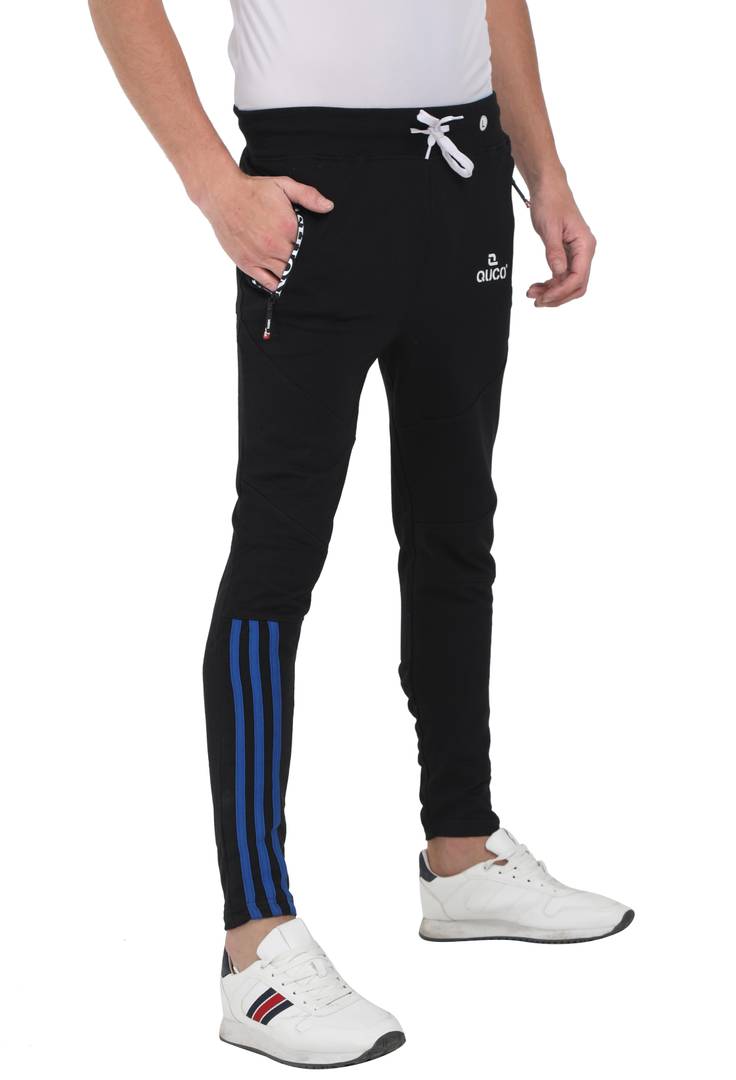 Mens Cotton Fleeze Track Pant - Black