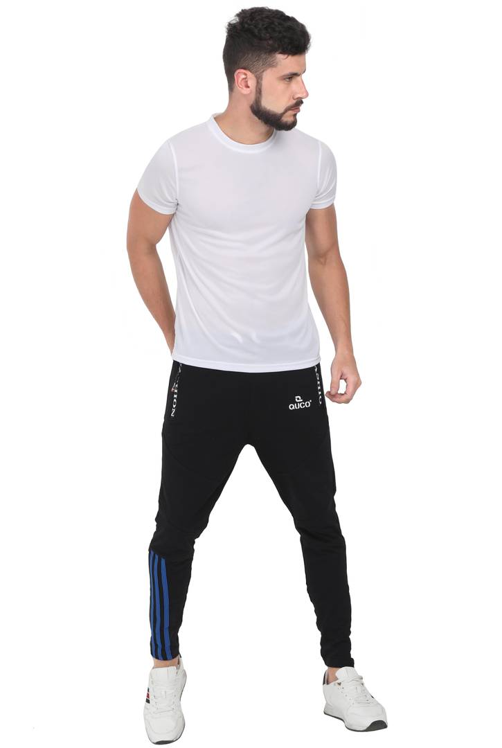 Mens Cotton Fleeze Track Pant - Black