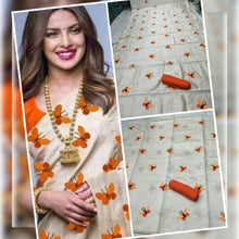 Load image into Gallery viewer, Butterfly Embroidered Zarna Silk Sarees
