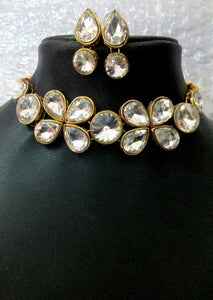 Alloy Kundan Chokar Necklace set with Earring