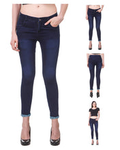Load image into Gallery viewer, Women&#39;s Navy Blue Denim Jeans