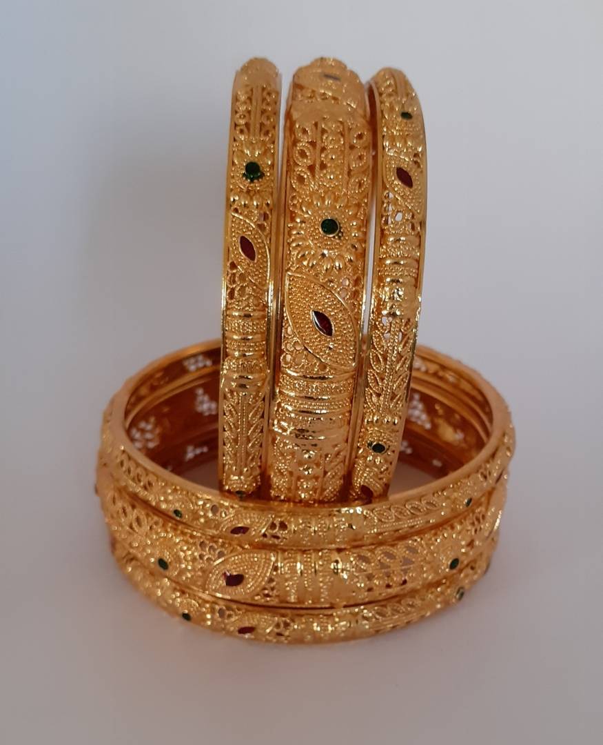 six pcs. gold plated bangle set for any occasion