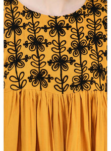 MUSTARD EMBROIDERED TOP