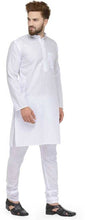 Load image into Gallery viewer, Pure White Cotton Kurta Pyjama Set For Diwali Special