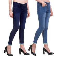 Load image into Gallery viewer, Stylish Multicoloured Denim Solid Jeans Pack Of 2