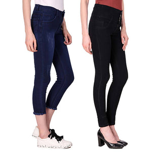 Multicoloured Denim Jeans For Women's - Combo Of 2