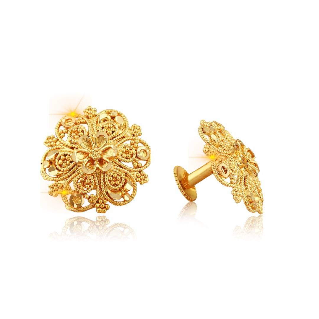 Modern Open Circle 21k Gold Chain Earrings – Andaaz Jewelers