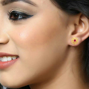Traditional South Screw Back Alloy Gold and Micron Plated Round Earring - SVB Ventures 