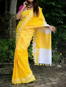 Beautiful Cotton Khadi Saree with Blouse piece