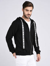 Load image into Gallery viewer, Black Fleece Hooded With Front Zip Open Sweatshirt-Full