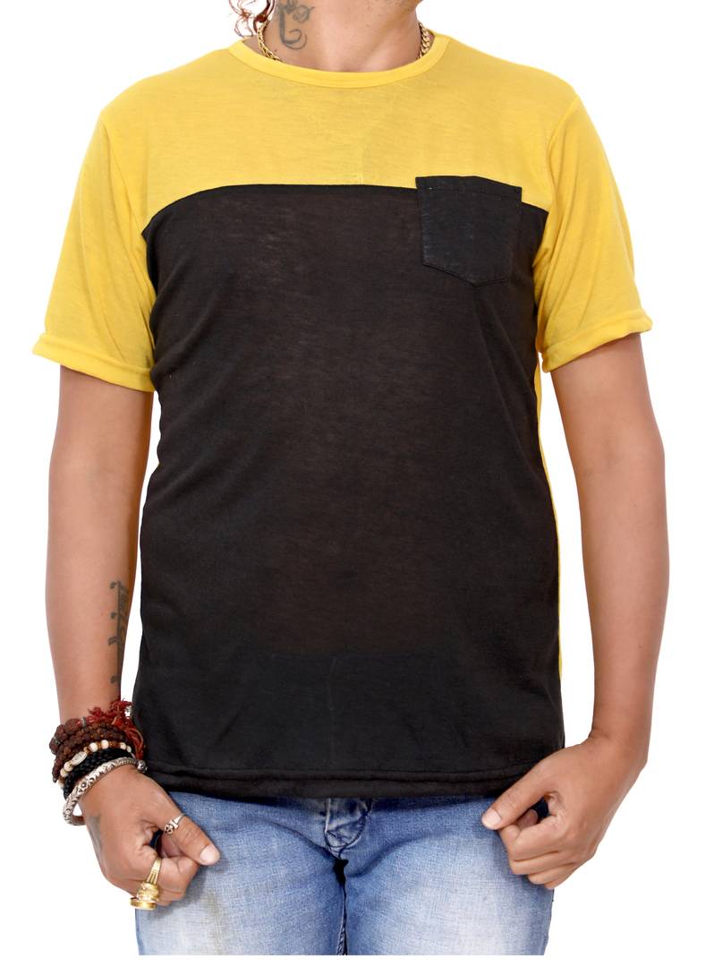 Multicoloured Colourblocked Polyester Round Neck Tees