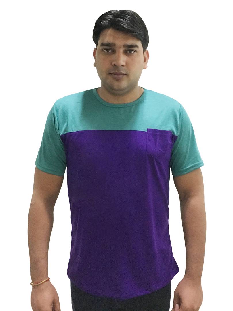 Multicoloured Colourblocked Polyester Round Neck Tees