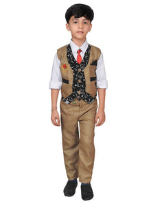 Boys Kids Cotton Blended Waistcoat, Shirt, Tie Trouser Set - SVB Ventures 