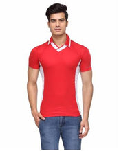 Load image into Gallery viewer, Men&#39;s Red White V-Neck Sports T-shirt