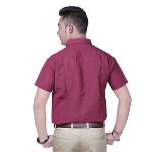 Maroon  Solid Cotton Regular Fit Formal Shirt for Men's