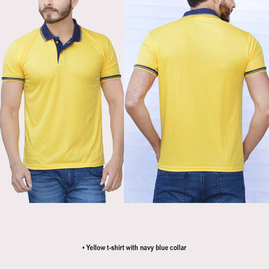 Yellow Solid Polyester Blend Polo T-Shirt - SVB Ventures 