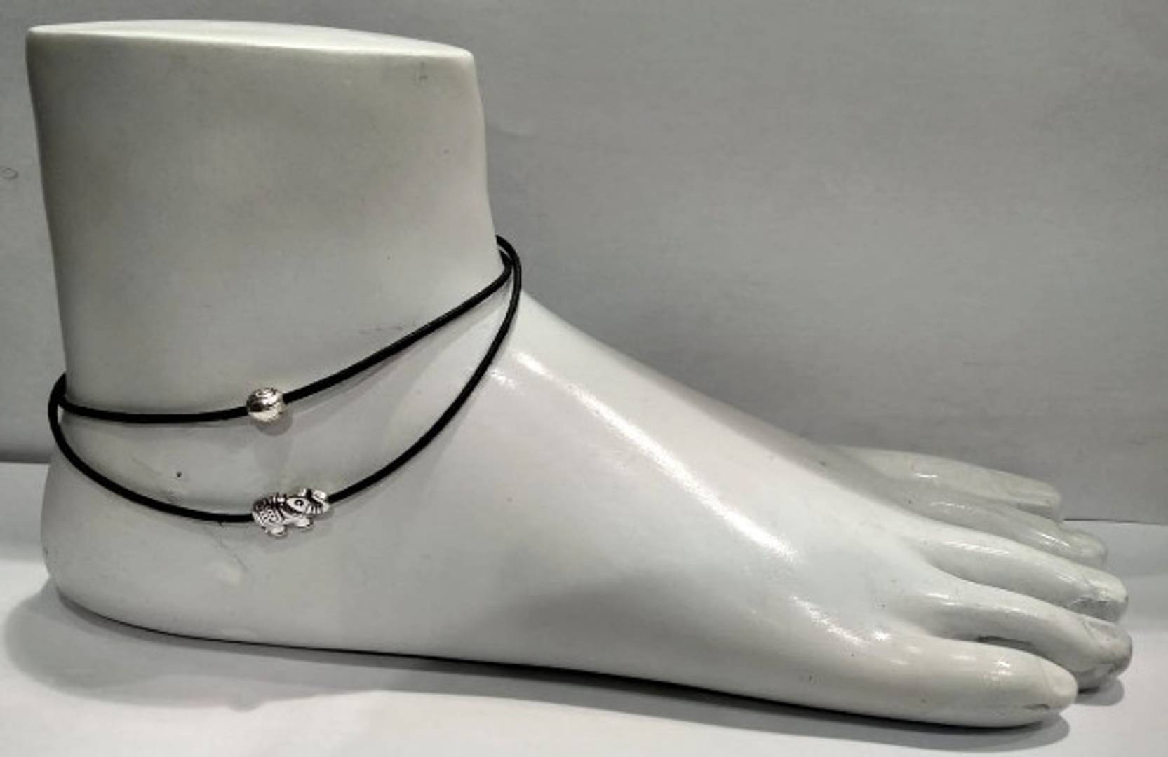 New Black Thread Anklet in tow layer