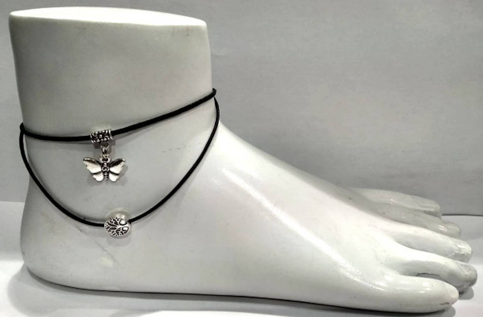 New Black Thread Anklet in tow layer