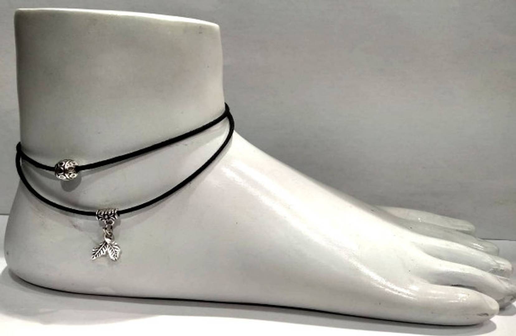 New Black Thread Anklet in tow layer