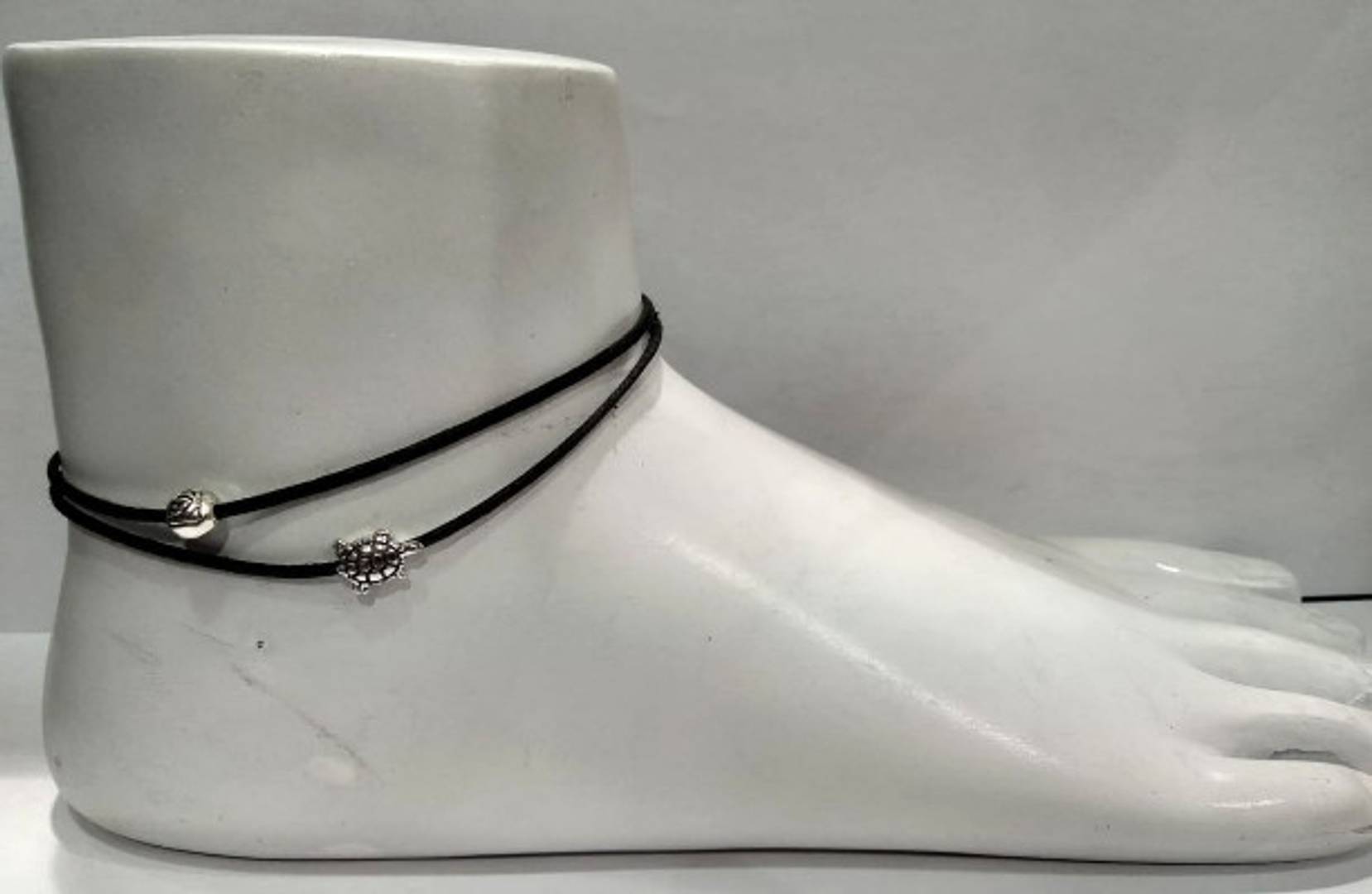 New Black Thread Anklet in tow layer