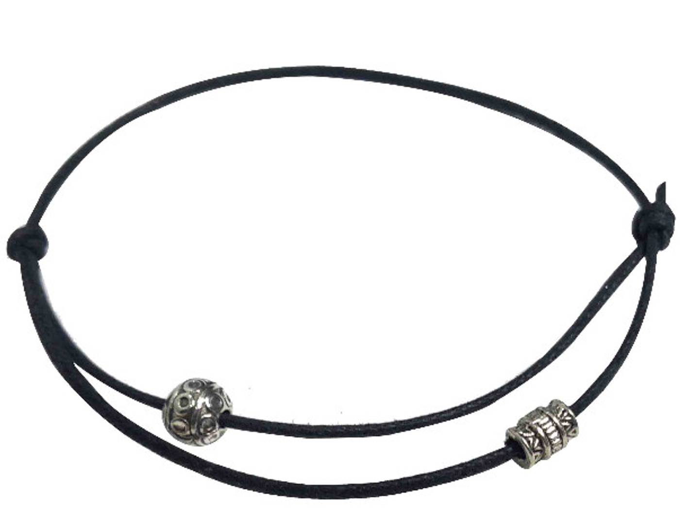 New Black Thread Anklet in tow layer