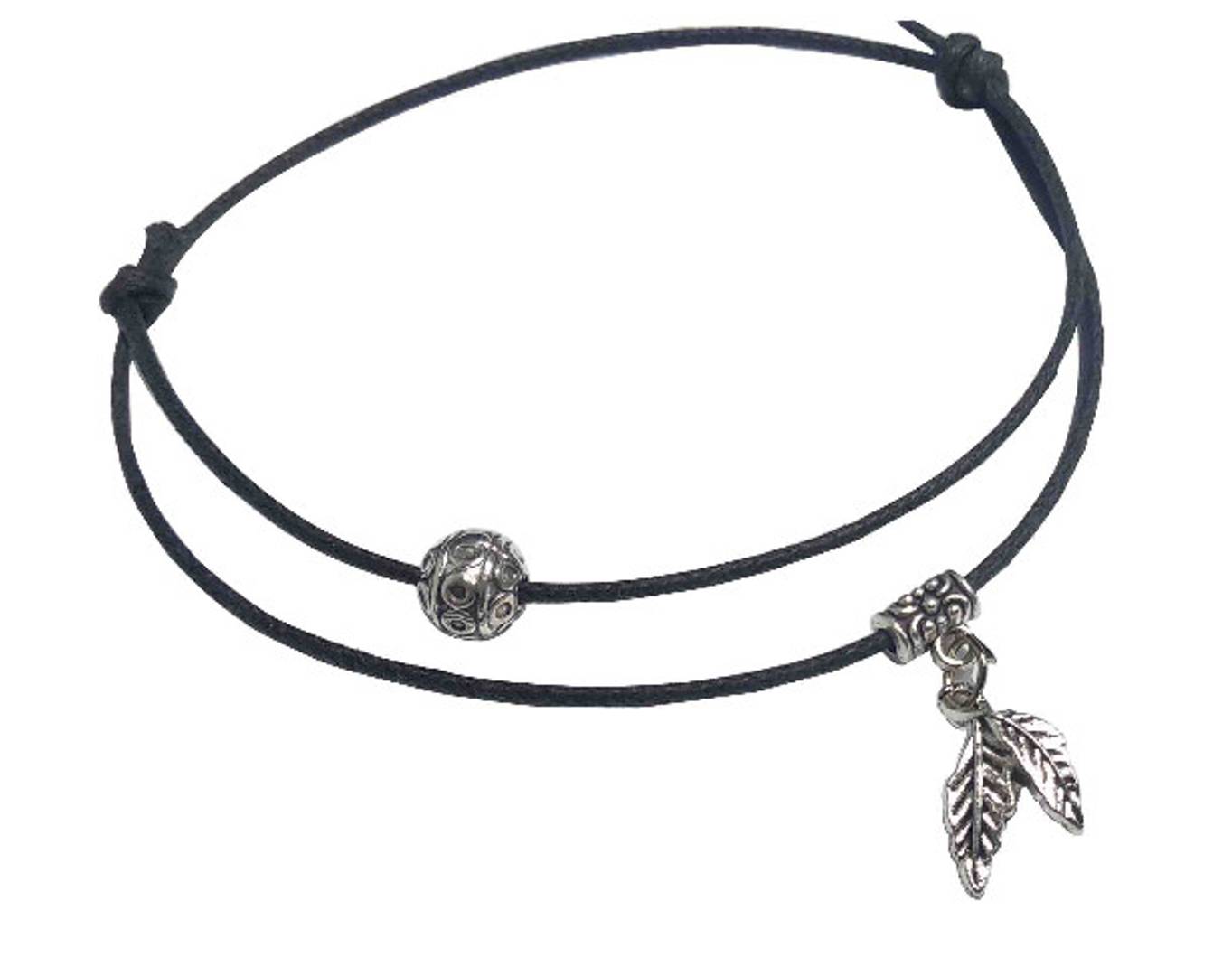 New Black Thread Anklet in tow layer